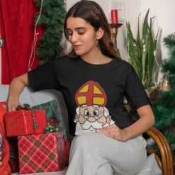 Feel Free Design Sinterklaas T-Shirt | Christmas | Cartoon | 100% Organisch Katoen | Zwart | Maat M 5 Feel Free Design Sinterklaas T-Shirt | Christmas | Cartoon | 100% Organisch Katoen | Zwart | Maat M -Dameskleding Verkoop 550x825 134