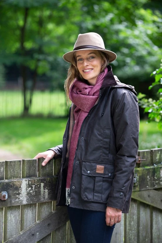 MGO Leisure Wear MGO Waxjas Leeds Dames - 100% Gewaxt Katoen - Winddicht En Waterdicht - Bruin - Maat M 4 MGO Leisure Wear MGO Waxjas Leeds Dames - 100% Gewaxt Katoen - Winddicht En Waterdicht - Bruin - Maat M - Afbeelding 4