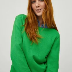 Vila Trui Viril O-neck L/s Knit Top - Noos 14054177 Kelly Green/dark Melan Dames Maat - L -Dameskleding Verkoop 550x825 161