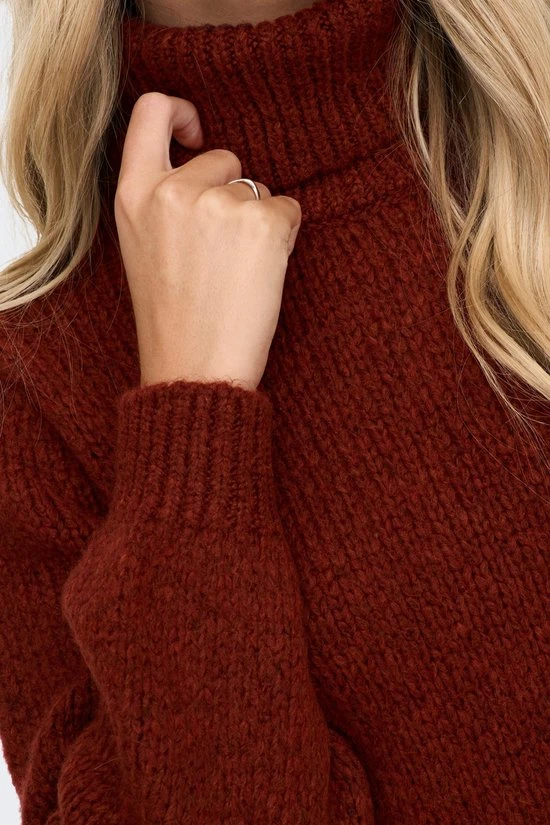 Jacqueline De Yong Jurk Jdydinea L/s Solid Rollneck Dre Knt 15271459 Burnt Henna Dames Maat - M 4 Jacqueline De Yong Jurk Jdydinea L/s Solid Rollneck Dre Knt 15271459 Burnt Henna Dames Maat - M - Afbeelding 4