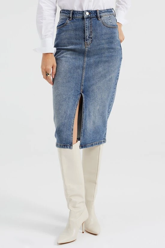WE Fashion Denim Rok Met Split 5 WE Fashion Denim Rok Met Split - Afbeelding 5