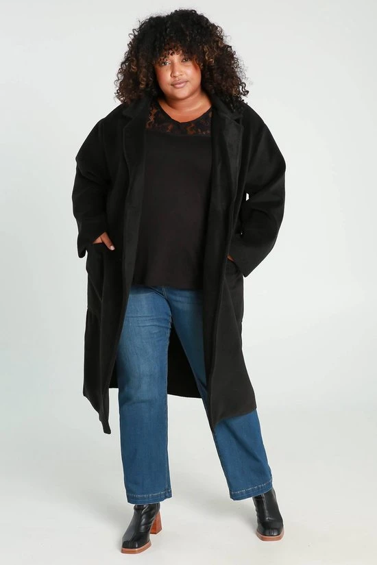 Paprika Lange, Effen Mantel Met Grote Zakken 1 Paprika Lange, Effen Mantel Met Grote Zakken