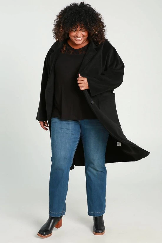 Paprika Lange, Effen Mantel Met Grote Zakken 2 Paprika Lange, Effen Mantel Met Grote Zakken - Afbeelding 2