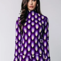 Colourful Rebel Neyo Geo Dot Peached Turtleneck Top- Maat XL