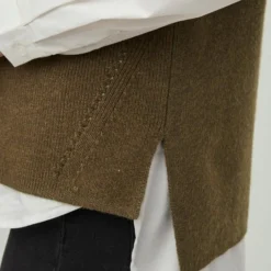 Vila Trui Viril Knit Rib V-neck S/l Vest - No 14067804 Crocodile Dames Maat - L -Dameskleding Verkoop 550x825 390