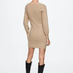 Mango Jurk Gebreide Jurk Met Pofmouwen 37055946 06 Dames Maat - M -Dameskleding Verkoop 550x825 398