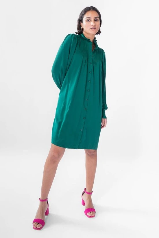 Sissy Boy Sissy-Boy - Groene Jurk Met Knopen 1 Sissy Boy Sissy-Boy - Groene Jurk Met Knopen