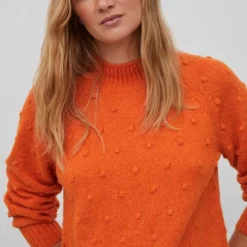 Vila Trui Vituli O-neck L/s Knit Top/su/pb 14075494 Burnt Orange Dames Maat - L -Dameskleding Verkoop 550x825 521