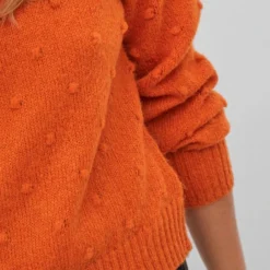 Vila Trui Vituli O-neck L/s Knit Top/su/pb 14075494 Burnt Orange Dames Maat - L -Dameskleding Verkoop 550x825 522
