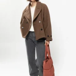 Sissy Boy Sissy-Boy - Korte Wollen Trenchcoat Met Ruitjes