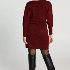 Cassis Korte, Gebreide Jurktrui Met Kreukeffect 17 Cassis Korte, Gebreide Jurktrui Met Kreukeffect -Dameskleding Verkoop 550x825 54