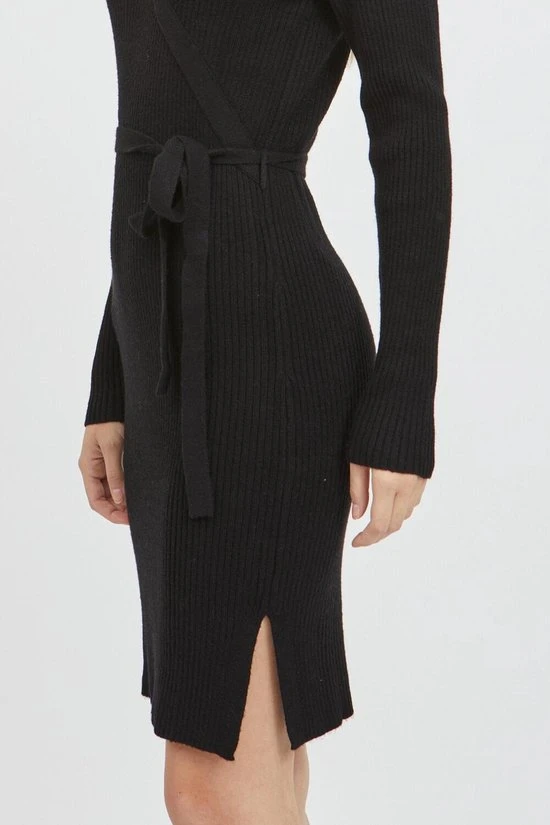 VILA VIRIL WRAP L/S KNIT DRESS - NOOS Dames Jurk - Maat L 5 VILA VIRIL WRAP L/S KNIT DRESS - NOOS Dames Jurk - Maat L - Afbeelding 5