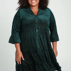 Paprika Korte, Fluwelen Jurk Met Lurex -Dameskleding Verkoop 550x825 544