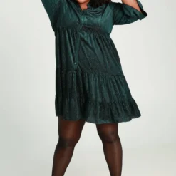 Paprika Korte, Fluwelen Jurk Met Lurex -Dameskleding Verkoop 550x825 547