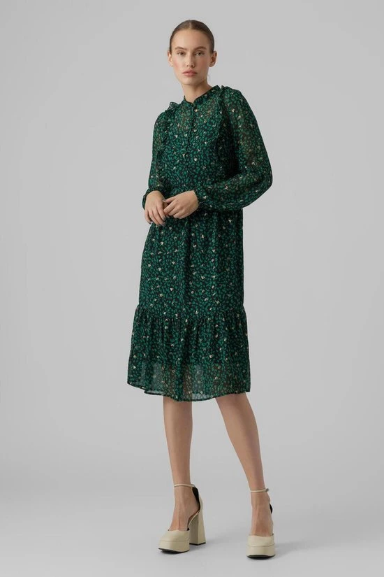 VERO MODA VMNINI L/S CALF DRESS WVN BTQ Dames Jurk - Maat S 2 VERO MODA VMNINI L/S CALF DRESS WVN BTQ Dames Jurk - Maat S - Afbeelding 2