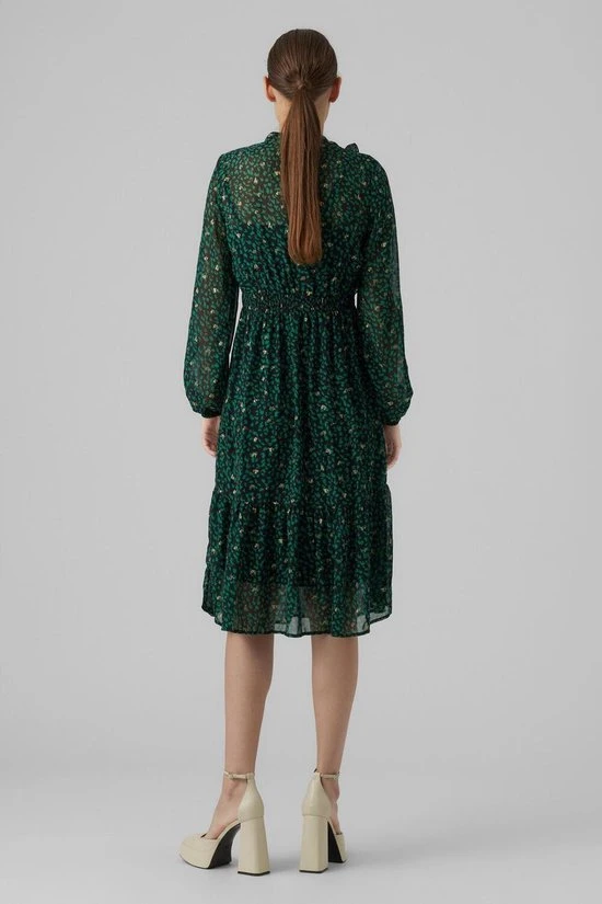 VERO MODA VMNINI L/S CALF DRESS WVN BTQ Dames Jurk - Maat S 4 VERO MODA VMNINI L/S CALF DRESS WVN BTQ Dames Jurk - Maat S - Afbeelding 4