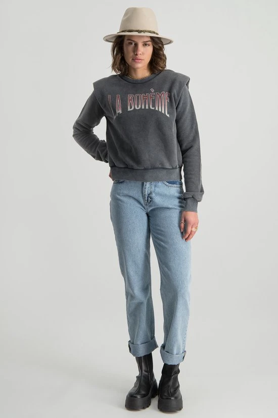 Colourful Rebel La Bohème Trui Grijs Dames - Loose Fit - Katoen - S 6 Colourful Rebel La Bohème Trui Grijs Dames - Loose Fit - Katoen - S - Afbeelding 6