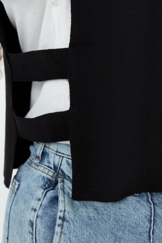 Trendyol Vrouwen Mouwloos Poncho Grote Maten Trui 4 Trendyol Vrouwen Mouwloos Poncho Grote Maten Trui - Afbeelding 4