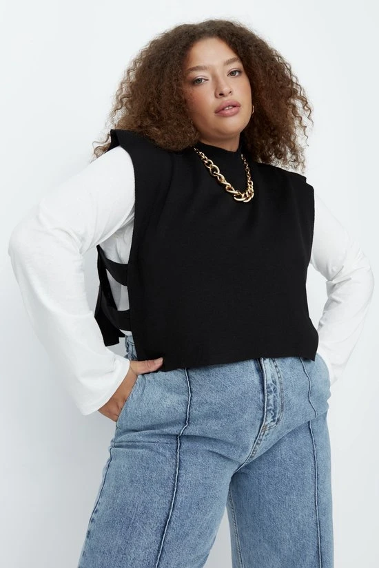 Trendyol Vrouwen Mouwloos Poncho Grote Maten Trui 8 Trendyol Vrouwen Mouwloos Poncho Grote Maten Trui - Afbeelding 8