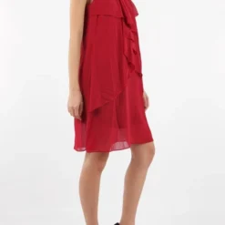 Merkloos Avondjurk Met Parels Op De Kraag - Bordeaux - Maat S -Dameskleding Verkoop 550x825 632