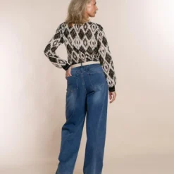 Geisha Blouse Top Grote Ikat Print 23646 20 Army Combi Dames Maat - L -Dameskleding Verkoop 550x825 83