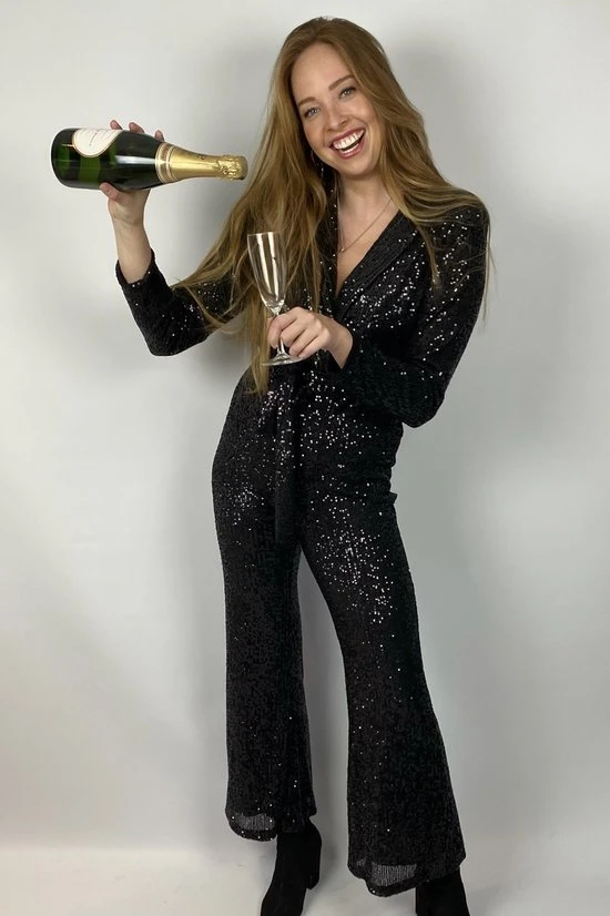 World Trade Fashion Jumpsuit - Glitter Jumpsuit - Feestkleding - Glitter - Zwarte Jumpsuit - Gala Kleding - Pailletten Jumpsuit - Zwarte Pailletten Paknieuwsjaarskleding - Kerstkleding - One Size (t/m Maat 40) 1 World Trade Fashion Jumpsuit - Glitter Jumpsuit - Feestkleding - Glitter - Zwarte Jumpsuit - Gala Kleding - Pailletten Jumpsuit - Zwarte Pailletten Paknieuwsjaarskleding - Kerstkleding - One Size (t/m Maat 40)