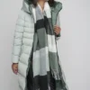 RINO & PELLE Reversible Long Padded Coat Milky Mint And Jungle 36