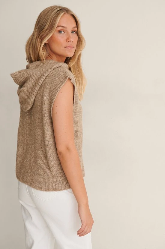 Na-kd Knitted Hoodie Dames Vest - Maat Large 2 Na-kd Knitted Hoodie Dames Vest - Maat Large - Afbeelding 2