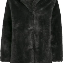 Urban Classics Jas Dames Hooded Teddy Coat Zwart