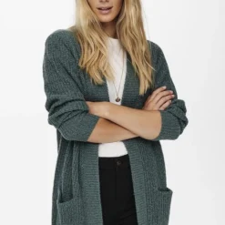 Jacqueline De Yong Vest Jdymiggy Megan L/s Cardigan Knt Noo 15211483 North Atlantic/w. Blacp Ply Dames Maat - L -Dameskleding Verkoop 550x830 5