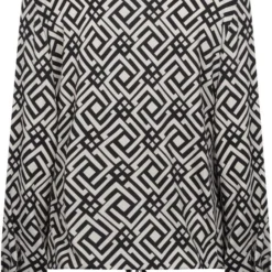 Zoso Blouse Samina Splendour Blouse 224 0000 0132 Black Oatmeal Dames Maat - M -Dameskleding Verkoop 550x836 1